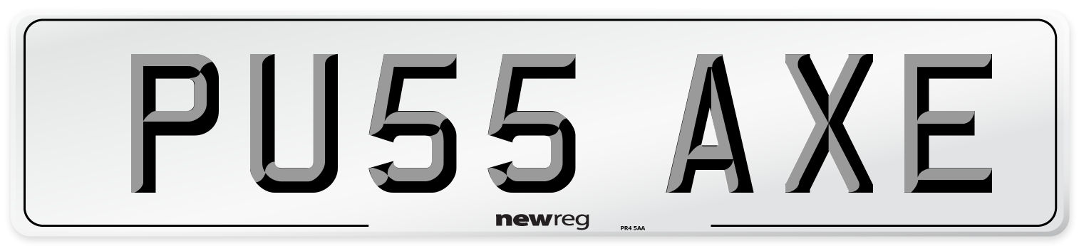 PU55 AXE Number Plate from New Reg